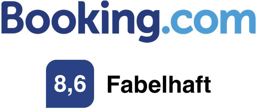 Auszeichnung Booking.com zeigt 8,6 Punkte = Fabelhaft für das Hotel Kaisergarten Deidesheim